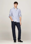 Tommy Hilfiger Flex Poplin Stripe Shirt, Mid Blue