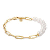 Tommy Hilfiger Ladies Chain & Orb Pearl Bracelet, Gold