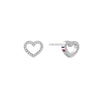 Tommy Hilfiger Ladies Open Heart Stud Earrings, Silver