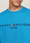 Tommy Hilfiger Logo Flex Crew Neck Sweatshirt, Cerulean Aqua