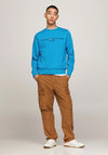 Tommy Hilfiger Logo Flex Crew Neck Sweatshirt, Cerulean Aqua