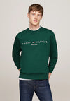 Tommy Hilfiger Logo Flex Crew Neck Sweatshirt, Ornamental Green