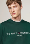 Tommy Hilfiger Logo Flex Crew Neck Sweatshirt, Ornamental Green