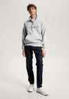 Tommy Hilfiger Logo Half Zip Sweatshirt, Light Grey Heather