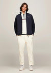 Tommy Hilfiger Logo Mix Media Half Zip Sweatshirt, Desert Sky