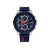 Tommy Hilfiger Men’s Clark Silicone Strap Watch, Silver & Blue