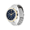 Tommy Hilfiger Men’s Two -Tone Bezel Watch, Silver & Navy