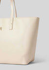 Tommy Hilfiger Chic Monogram Plaque Large Tote Bag, Classic Beige