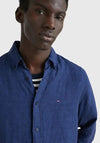 Tommy Hilfiger Linen Poplin Shirt, Carbon Navy