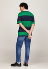 Tommy Jeans Classic Stripe Rugby Polo Shirt, Green Malachite