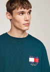 Tommy Jeans Flag Logo Graphic T-Shirt, Deep Seawater Green