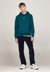 Tommy Jeans Gold Signature Logo Hoodie, Deep Seawater Green