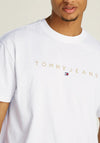 Tommy Jeans Linear Gold Logo T-Shirt, White