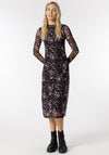 Tiffosi Nile Floral Mesh Midi Dress, Black Multi