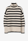 Tiffosi Circe Striped Jumper, Beige & Black