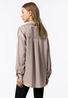 Tiffosi Satin Oversized Shirt, Taupe