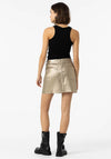 Tiffosi Womens Naomi Metallic Mini Skirt, Gold