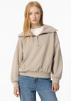 Tiffosi Womens Miu Half Zip Sweatshirt, Beige