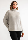 Tiffosi Womens Aurum Lurex Polo Neck Jumper, Silver