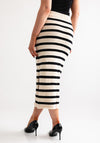 Tiffosi Womens Circe Striped Knit Midi Skirt, Cream