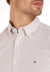 Tommy Hilfiger 1985 Flex Stripe Shirt, Desert Khaki & Optic White