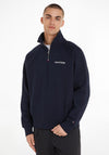 Tommy Hilfiger Embroidered Logo Half Zip Sweatshirt, Desert Sky