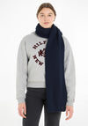 Tommy Hilfiger Essentials Flag Rib Knit Scarf, Navy