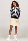 Tommy Hilfiger Girl Striped Long Sleeve Sweater, Desert Sky