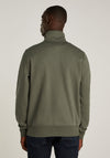 Tommy Hilfiger Logo Quarter Zip Sweatshirt, Battle Green