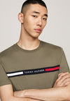 Tommy Hilfiger Logo Panel T-Shirt, Battle Green