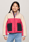 Tommy Hilfiger Girl Quilted Teddy Jacket, Deep Rouge