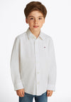 Tommy Hilfiger Boy Waffle Long Sleeve Shirt, White