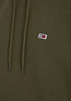 Tommy Jeans Flag Patch Logo Hoodie, Drab Olive Green