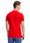 Tommy Jeans Tipped Stretch Polo Shirt, Deep Crimson