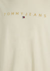 Tommy Jeans Linear Gold Logo T-Shirt, Beige