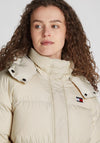 Tommy Jeans Womens Alaska Puffer Long Coat, Beige