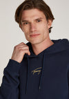 Tommy Jeans Gold Signature Logo Hoodie, Dark Night Navy