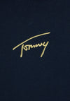 Tommy Jeans Gold Signature Logo Hoodie, Dark Night Navy