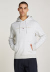 Tommy Jeans Linear Gold Logo Hoodie, Silver Grey