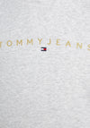 Tommy Jeans Linear Gold Logo Hoodie, Silver Grey