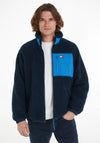 Tommy Jeans Full Zip Teddy Fleece Jacket, Dark Night Navy