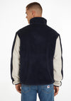 Tommy Jeans Contrasting Trim Teddy Jacket, Dark Night Navy