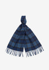 Barbour Lambswool Tartan Scarf, Midnight Blue