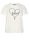 Vero Moda Curve Fea Cropped Graphic T Shirt, White