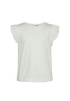 Vero Moda Girl Emily Frill Sleeve Top, Snow White