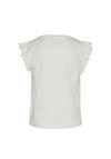 Vero Moda Girl Emily Frill Sleeve Top, Snow White