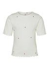 Vero Moda Girl Lavender Ribbed Heart Tee, Snow White