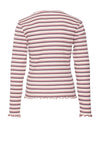 Vero Moda Girl Helle Long Sleeve Stripe Top, Mesa Rose