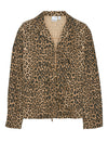 Vero Moda Kirby Long Sleeve Leopard Denim Jacket, Silver Mink