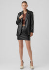 Vero Moda Olivia Oversize Faux Leather Blazer, Black